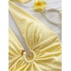 image:imageMakeMeChic Womens Y2k Deep V Neck Halter Crop Top Metal Decor Tie Backless Summer TopsLight Yellow