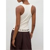 image:imageMakeMeChic Womens Y2k Punk Grommet Eyelet Tank Top Scoop Neck Sleeveless Grunge TopsApricot
