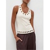 image:imageMakeMeChic Womens Y2k Punk Grommet Eyelet Tank Top Scoop Neck Sleeveless Grunge TopsApricot