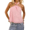 image:imageMakeMeChic Womens Backless Halter Tops Going Out Sheer Top  Tie Back Top Sheer Top Going Out Tops Halter Tops Tank Top Vacation Outfits Date Night OutfitPink