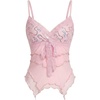 image:imageMakeMeChic Womens Mesh Sequin V Neck Camisole Lace Sparkly Fitted Y2k Party TopsPink