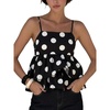 image:imageMakeMeChic Womens Polka Dots Camisole Top Ruffle Layered Y2k Sleeveless Summer Crop Tank TopsBlack