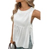 image:imageMakeMeChic Womens Tie Side Tank Top Sleeveless Peplum Summer Going Out TopsWhite