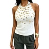 image:imageMakeMeChic Womens Y2K Sequin Halter Tank Top Going Out Sparkly Knit Cami Shirts Summer Sexy Sleeveless TopsWhite