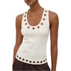 image:imageMakeMeChic Womens Y2k Punk Grommet Eyelet Tank Top Scoop Neck Sleeveless Grunge TopsApricot