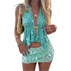image:imageMakeMeChic Womens Y2k Sequin Halter Top Sparkly Open Back Peplum Party Concert Crop TopsGreen