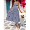image:imageMAKEMECHIC Womens Summer Boho Maternity Dress Floral Flowy Beach Maxi Long SundressBlue