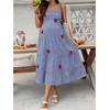image:imageMAKEMECHIC Womens Summer Boho Maternity Dress Floral Flowy Beach Maxi Long SundressBlue