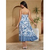 image:imageMAKEMECHIC Womens Summer Boho Maternity Dress Floral Flowy Beach Maxi Long SundressBlue and White
