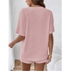 image:imageMakeMeChic Womens Maternity 2 Piece Sets Summer Rib Knit Top and Short  Mama ClothesLoungeShort Sleeve Tee ShirtPregnancy PajamasBump Friendly OutfitsPink