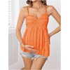 image:imageMakeMeChic Womens Maternity Babydoll Tank Tops Peplum Ruffle Cami Top  Cute Maternity Tops Maternity Shirts Sleeveless Summer Clothes PregnancyOrange