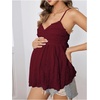 image:imageMakeMeChic Womens Maternity Babydoll Tank Tops Peplum Ruffle Cami Top  Cute Maternity Tops Maternity Shirts Sleeveless Summer Clothes PregnancyRed