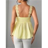 image:imageMakeMeChic Womens Maternity Blouse Bow Floral Lace Backless Sleeveless Shirred Boho Pregnancy Peplum TopsYellow