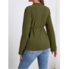 image:imageMakeMeChic Womens Maternity Blouse Notched Button Down Ruffle Long Sleeve Dressy Tops