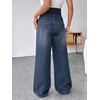 image:imageMakeMeChic Womens Maternity Bootcut Jeans Wide Leg Over The Belly Straight Pregnancy Denim PantsDark Wash B