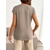 image:imageMakeMeChic Womens Maternity Clothes Crewneck Cap Sleeve Ribbed Pregnancy Casual T ShirtCoffee Brown