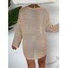 image:imageMakeMeChic Womens Maternity Crochet Beach Cover Ups Boho Swimsuit Coverup Mini DressApricot