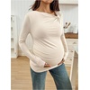 image:imageMakeMeChic Womens Maternity Cute Tops Long Sleeve Slim Fit Casual Spring Maternity ClothesApricot