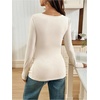 image:imageMakeMeChic Womens Maternity Cute Tops Long Sleeve Slim Fit Casual Spring Maternity ClothesApricot