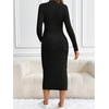image:imageMakeMeChic Womens Maternity Dress Long Sleeve Mock Neck Casual Knit Bodycon DressesBlack