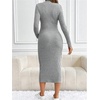 image:imageMakeMeChic Womens Maternity Dress Long Sleeve Mock Neck Casual Knit Bodycon DressesGrey