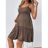 image:imageMakeMeChic Womens Maternity Dress Spaghetti Strap Frill Trim Tiered Ruffle Pregnancy Dresses