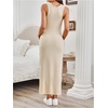 image:imageMakeMeChic Womens Maternity Dress Summer Crewneck Sleeveless Casual Bodycon Tank Maxi DressesApricot