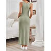 image:imageMakeMeChic Womens Maternity Dress Summer Crewneck Sleeveless Casual Bodycon Tank Maxi DressesGreen