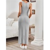 image:imageMakeMeChic Womens Maternity Dress Summer Crewneck Sleeveless Casual Bodycon Tank Maxi DressesGrey Solid