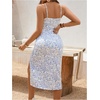 image:imageMakeMeChic Womens Maternity Dress Summer Sleeveless Vacation Flowy Sundress Baby Shower DressBlue and White