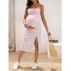 image:imageMakeMeChic Womens Maternity Dress Summer Sleeveless Vacation Flowy Sundress Baby Shower DressPink
