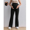 image:imageMakeMeChic Womens Maternity Jeans Elastic High Waisted Flared Leg Pregnancy Denim PantsBlack