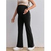 image:imageMakeMeChic Womens Maternity Jeans Elastic High Waisted Flared Leg Pregnancy Denim PantsBlack