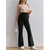 image:imageMakeMeChic Womens Maternity Jeans Elastic High Waisted Flared Leg Pregnancy Denim PantsBlack