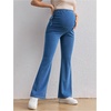 image:imageMakeMeChic Womens Maternity Jeans Elastic High Waisted Flared Leg Pregnancy Denim PantsBlue