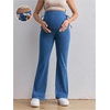 image:imageMakeMeChic Womens Maternity Jeans Elastic High Waisted Flared Leg Pregnancy Denim PantsBlue