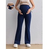 image:imageMakeMeChic Womens Maternity Jeans Elastic High Waisted Flared Leg Pregnancy Denim PantsDark Wash
