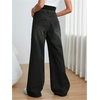 image:imageMakeMeChic Womens Maternity Jeans High Waisted Straight Leg Denim Pants  Pregnant Clothes Over The Belly Wide Leg Pants Going OutBlack