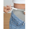 image:imageMakeMeChic Womens Maternity Jeans High Waisted Straight Leg Denim Pants  Pregnant Clothes Over The Belly Wide Leg Pants Going OutLight Wash