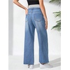 image:imageMakeMeChic Womens Maternity Jeans High Waisted Straight Leg Denim Pants  Pregnant Clothes Over The Belly Wide Leg Pants Going OutMedium Wash