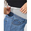 image:imageMakeMeChic Womens Maternity Jeans High Waisted Straight Leg Denim Pants  Pregnant Clothes Over The Belly Wide Leg Pants Going OutMedium Wash