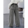 image:imageMakeMeChic Womens Maternity Jeans Loose Wide Leg Over The Belly Straight Pregnancy Jeans Denim PantsGrey