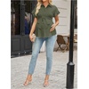 image:imageMakeMeChic Womens Maternity Nursing Work Blouse Pregnancy Ruffle Tops  Maternity Dressy Blouse Wrap Button Down BeltedArmy Green