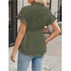 image:imageMakeMeChic Womens Maternity Nursing Work Blouse Pregnancy Ruffle Tops  Maternity Dressy Blouse Wrap Button Down BeltedArmy Green