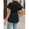 image:imageMakeMeChic Womens Maternity Nursing Work Blouse Pregnancy Ruffle Tops  Maternity Dressy Blouse Wrap Button Down BeltedBlack