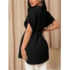 image:imageMakeMeChic Womens Maternity Nursing Work Blouse Pregnancy Ruffle Tops  Maternity Dressy Blouse Wrap Button Down BeltedBlack B