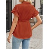 image:imageMakeMeChic Womens Maternity Nursing Work Blouse Pregnancy Ruffle Tops  Maternity Dressy Blouse Wrap Button Down BeltedBurnt Orange