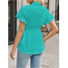 image:imageMakeMeChic Womens Maternity Nursing Work Blouse Pregnancy Ruffle Tops  Maternity Dressy Blouse Wrap Button Down BeltedGreen