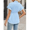 image:imageMakeMeChic Womens Maternity Nursing Work Blouse Pregnancy Ruffle Tops  Maternity Dressy Blouse Wrap Button Down BeltedLight Blue