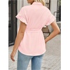 image:imageMakeMeChic Womens Maternity Nursing Work Blouse Pregnancy Ruffle Tops  Maternity Dressy Blouse Wrap Button Down BeltedLight Pink